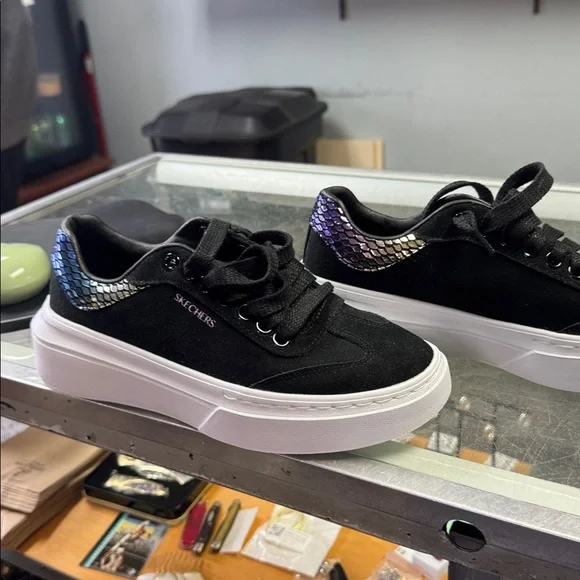 Skechers Black and White Sneakers - Picture 3 of 5